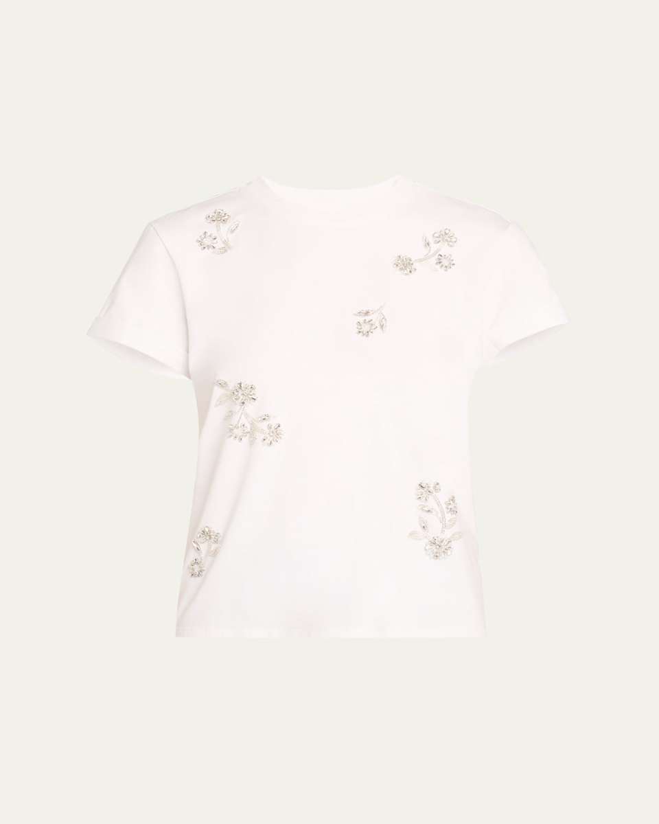 Bree Short-Sleeve Rhinestone Vine T